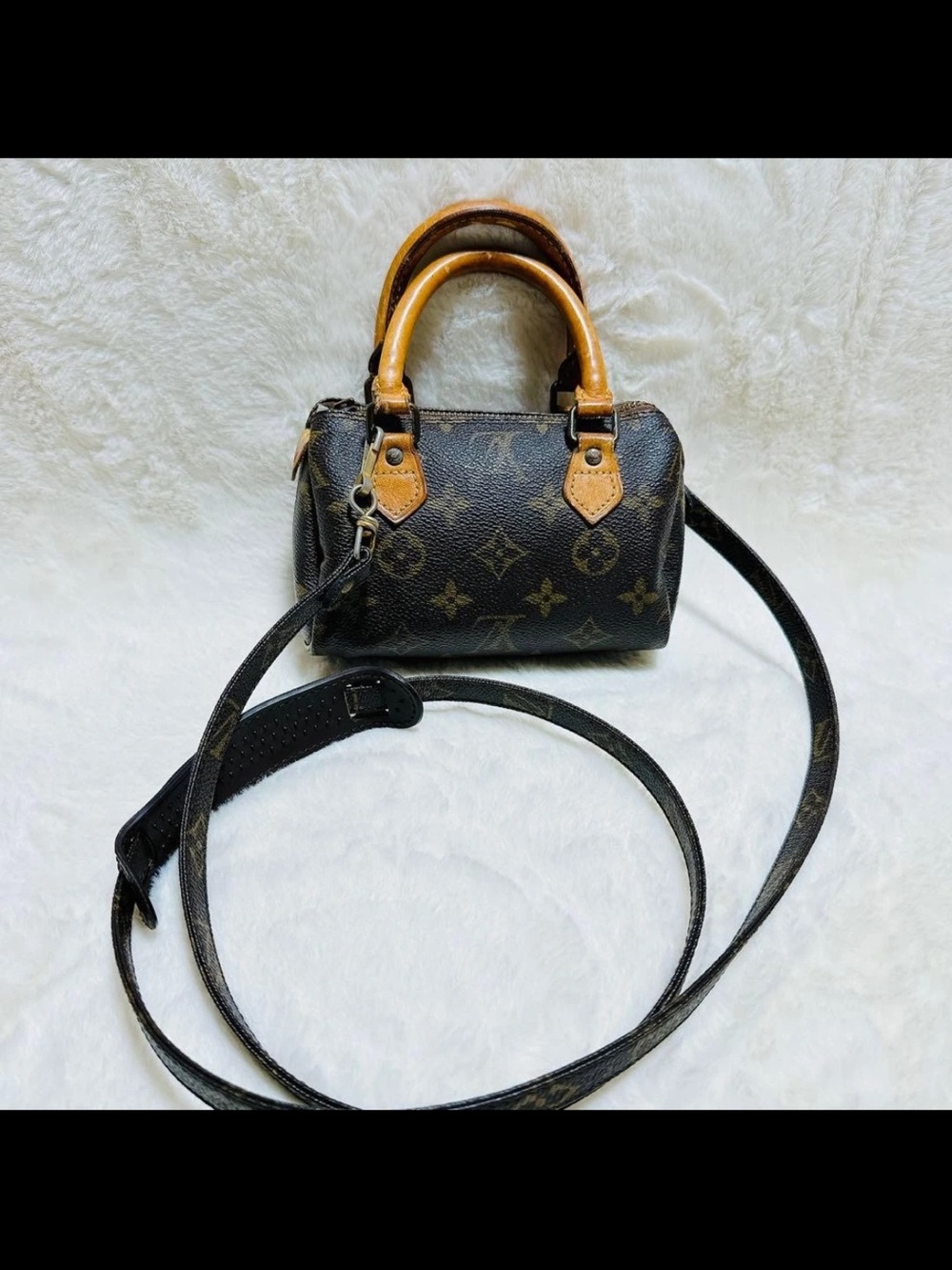 Louis Vuitton Monogram Crossbody Mini Bag with Vachetta Handles